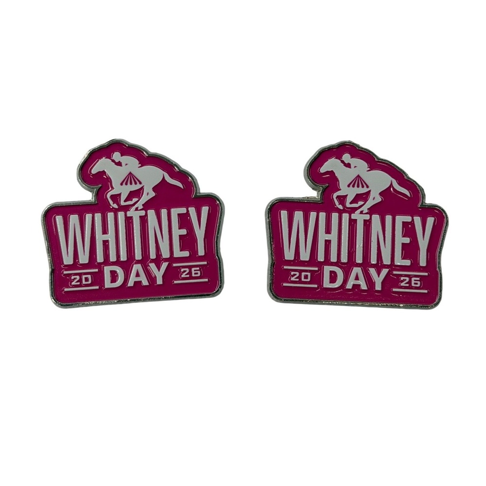 Saratoga Race Course Whitney Day 2026 Enamel Pin Horse Racing Pink Silver Tone
